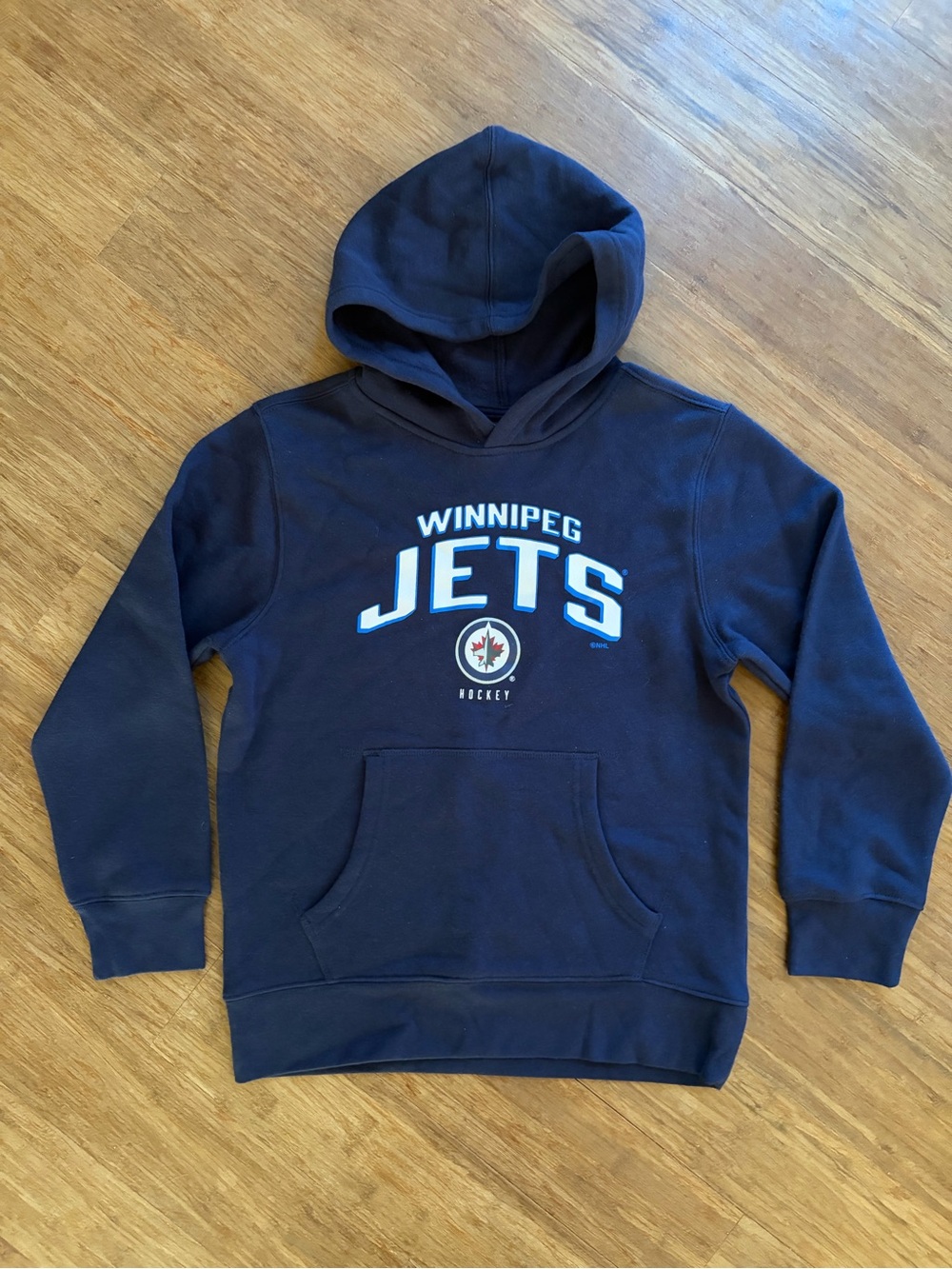Winnipeg Jets Navy Kids Hoodie - Hockey Logo Pullover, Sz M (8)
